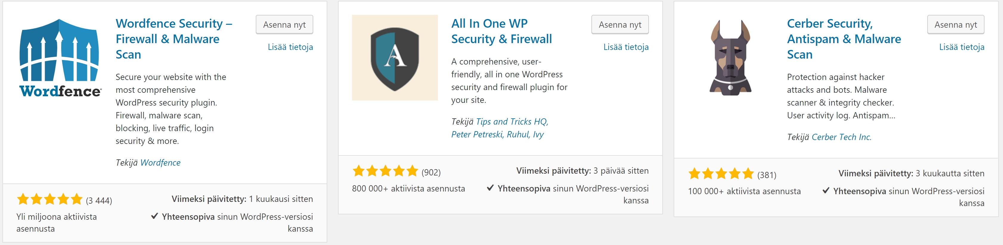 WordPress turvallisuus