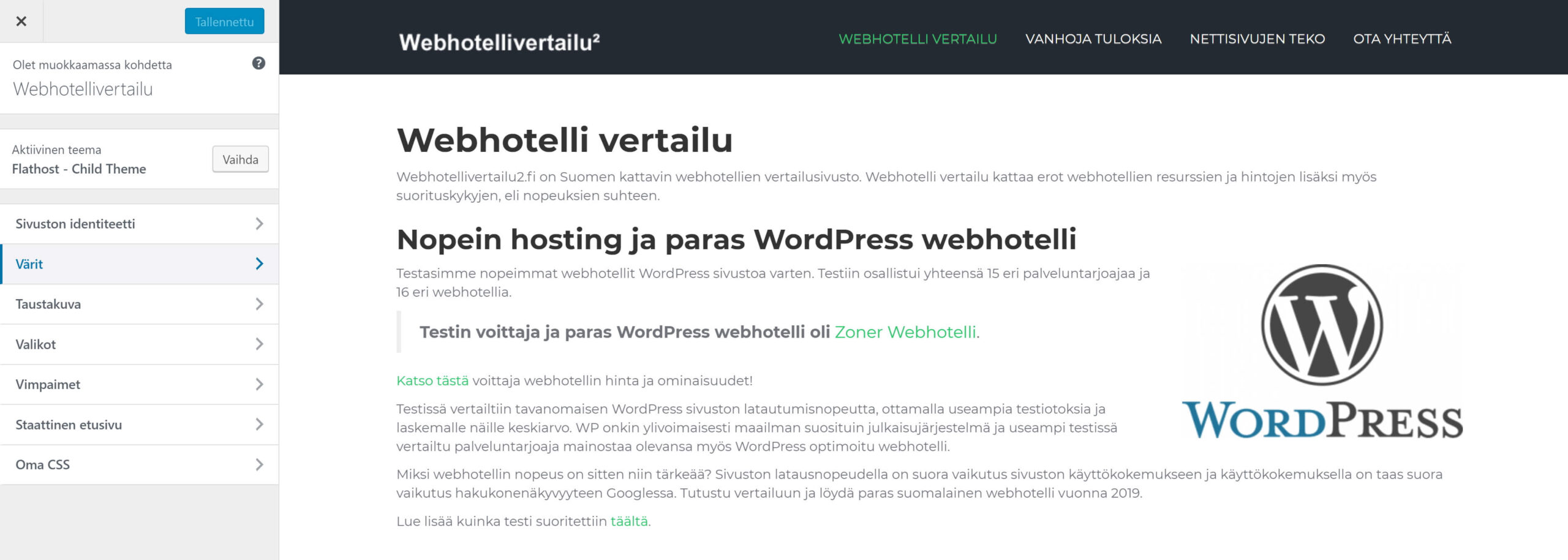 wordpress-teeman muokkaus